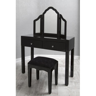 Black Glass Dressing Table | Wayfair.co.uk Black Glass Dressing Table | Wayfair.co.uk
