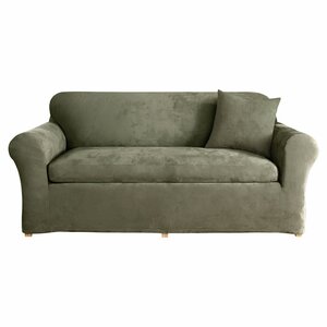 Stretch Suede Box Cushion Sofa Slipcover