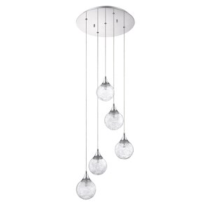 Chesterton 5-Light Glass Shade Cascade Pendant