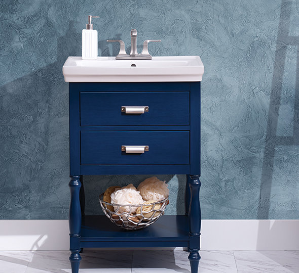 Dark Blue Bathroom Vanity Wayfair