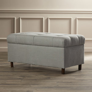 Henrietta Tufted Linen Storage Bench