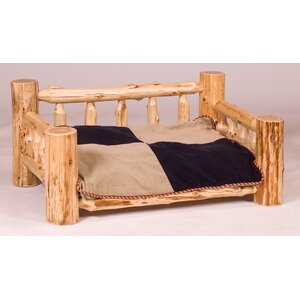 Traditional Cedar Log Dog Bed with Standard Mattress