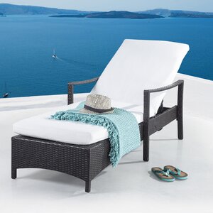 Colligan Adjustable Wicker Chaise Lounge with Cushion