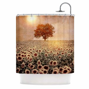 Lone Tree & Sunflowers Field Shower Curtain