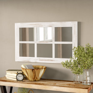 Rustic Window Frame Mirror Wayfair Harr Rustic Windowpane Accent Mirror