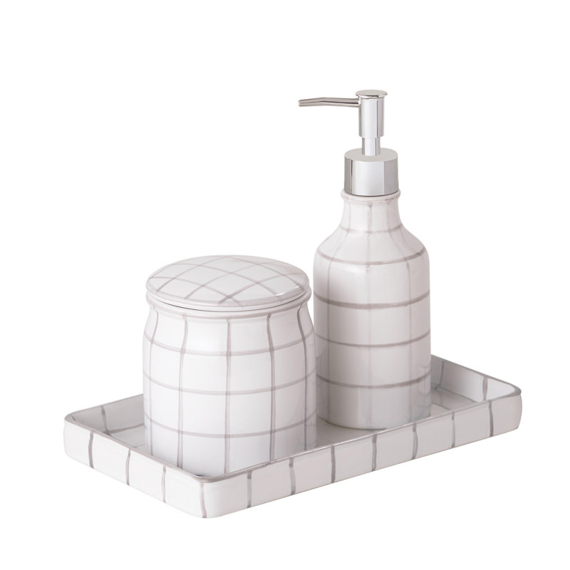 Ebern Designs Zebediah 3 Piece Bathroom Accessory Set Wayfair Zebediah 3 Piece Bathroom Accessory Set
