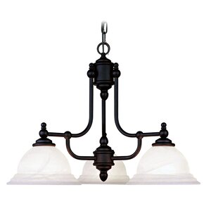 Brunette Contemporary 3-Light 100W Shaded Chandelier