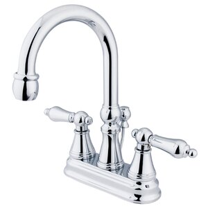 Governor Double Handle Centerset Bathroom Faucet with Brass Pop-Up Drain