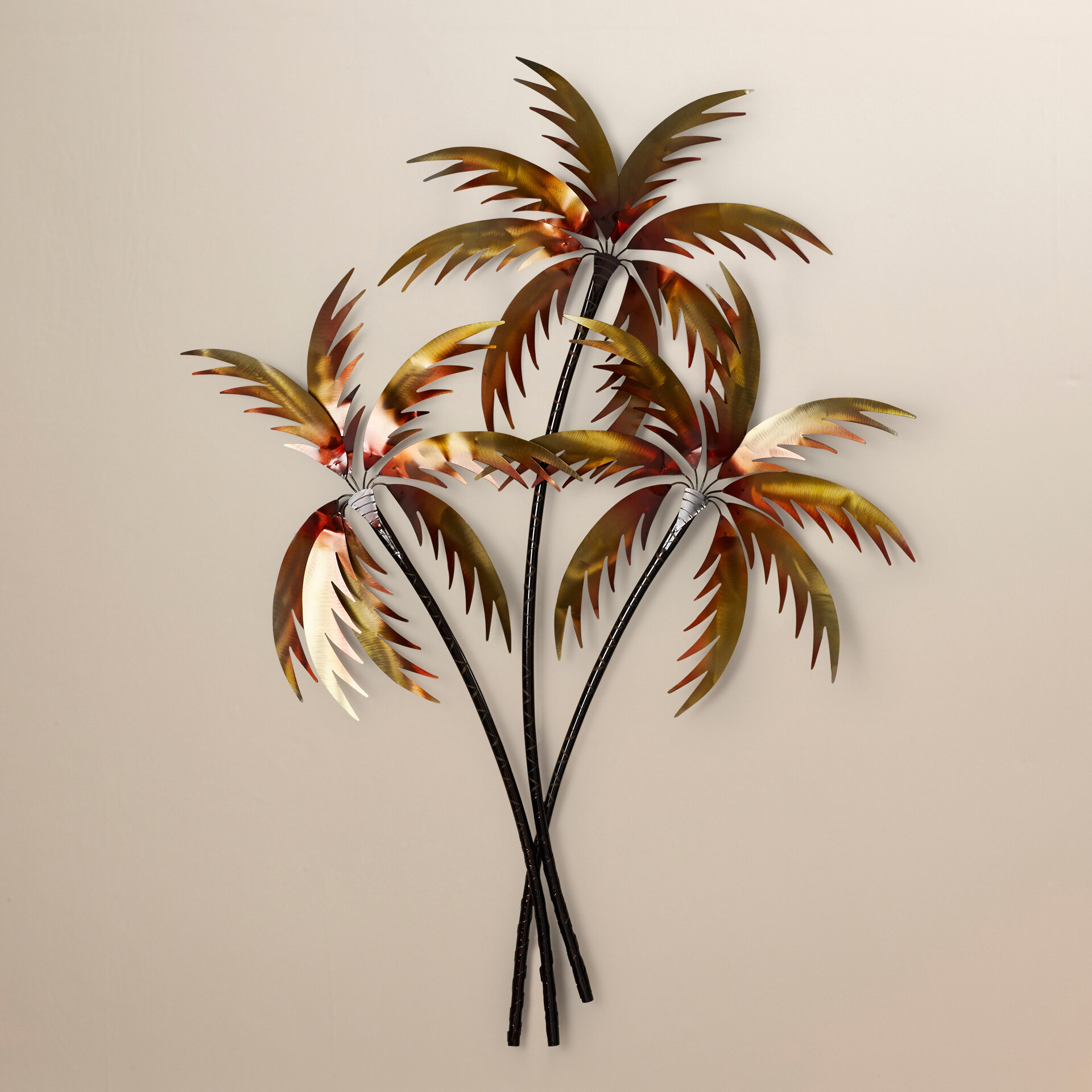 Bay Isle Home 3 Copper Palm Trees Wall Décor Wayfair