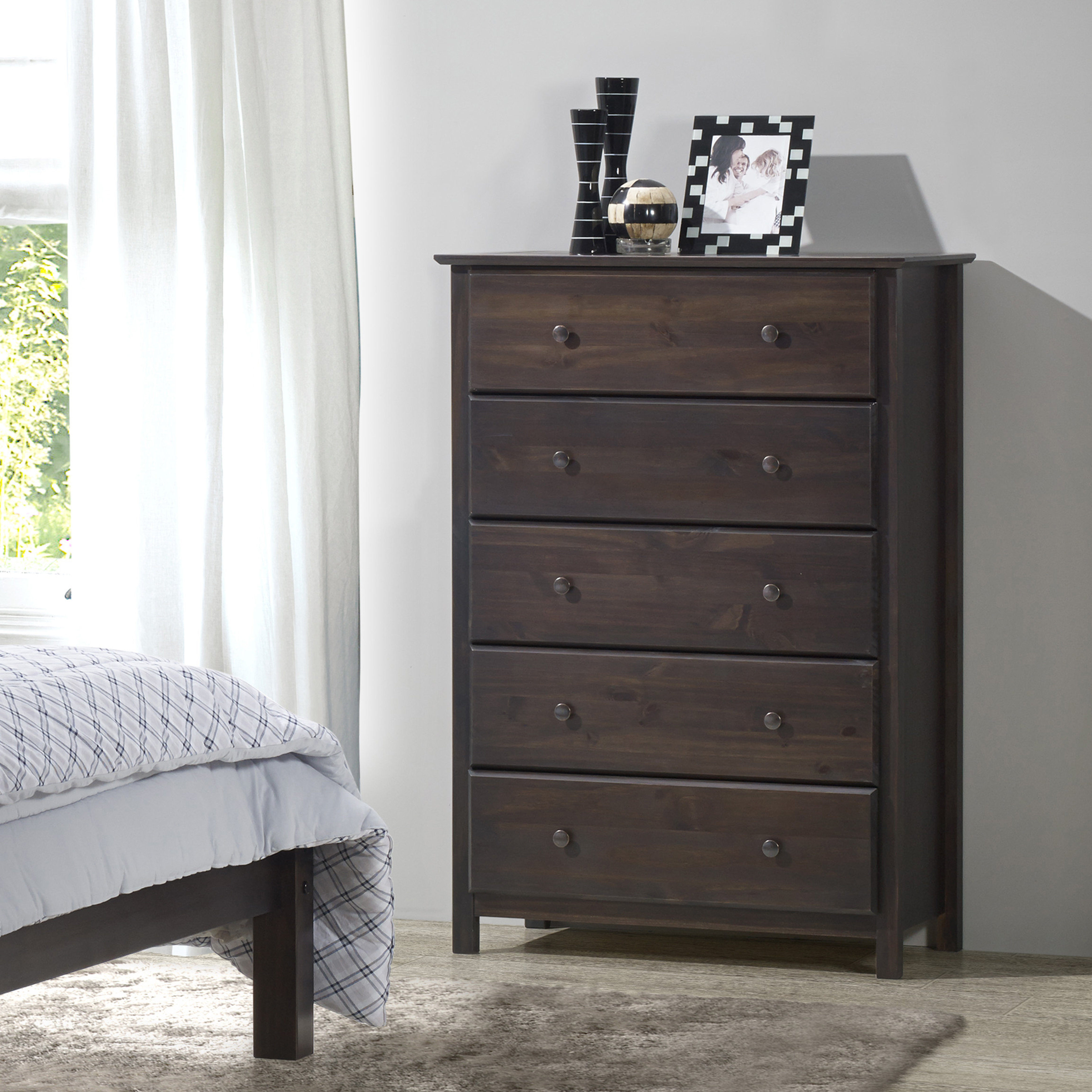 grain wood furniture shaker 5 drawer chest reviews wayfair