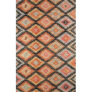 Sunnyvale Hand-Tufted Black/Orange Area Rug