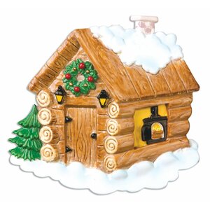 Home Log Cab in Shaped Ornament