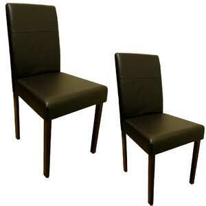 Lindenhurst Genuine Leather Upholstered Dining Chair (Set of 2)