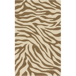 Slivno Hand-Hooked Butter/Taupe Indoor/Outdoor Area Rug