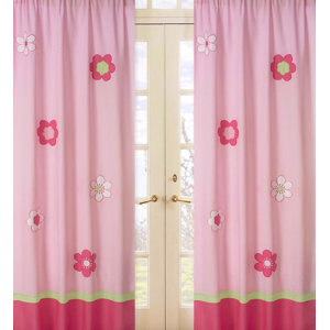 Flower Nature/Floral Semi-Sheer Rod pocket Curtain Panels (Set of 2)