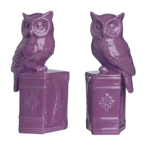 2-tlg. Buchstützen Owl on Book von Castleton Home