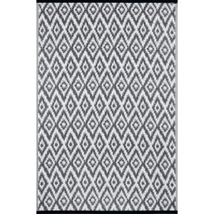 Lightweight Reversible Charcoal Gray/White Indoor/Outdoor Area Rug
