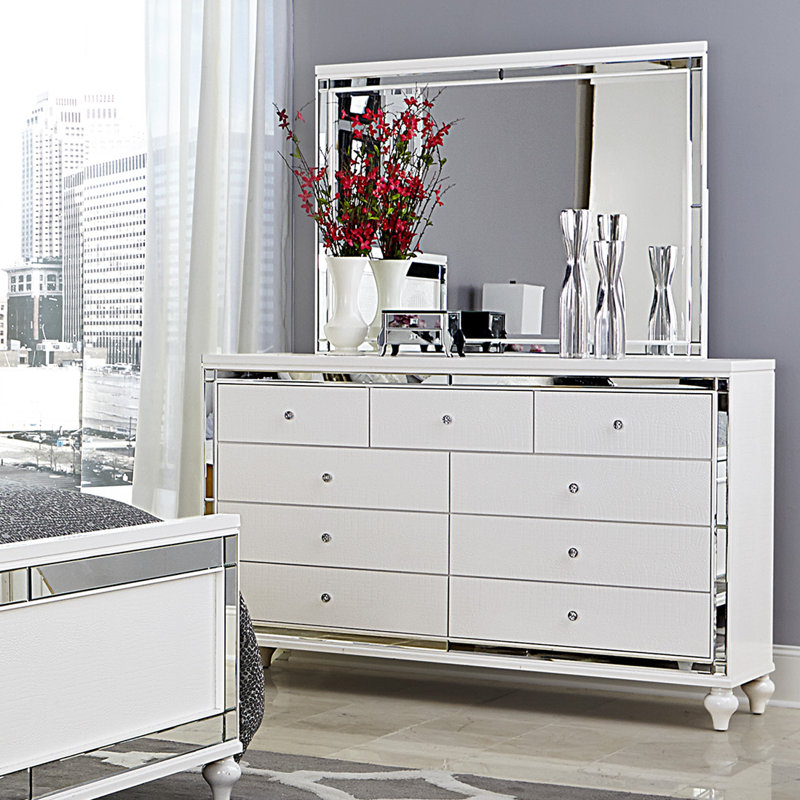 Willa Arlo Interiors Rivage 9 Drawer Dresser With Mirror Reviews Willa Arlo Interiors Rivage 9 Drawer Dresser With Mirror Reviews Wayfair