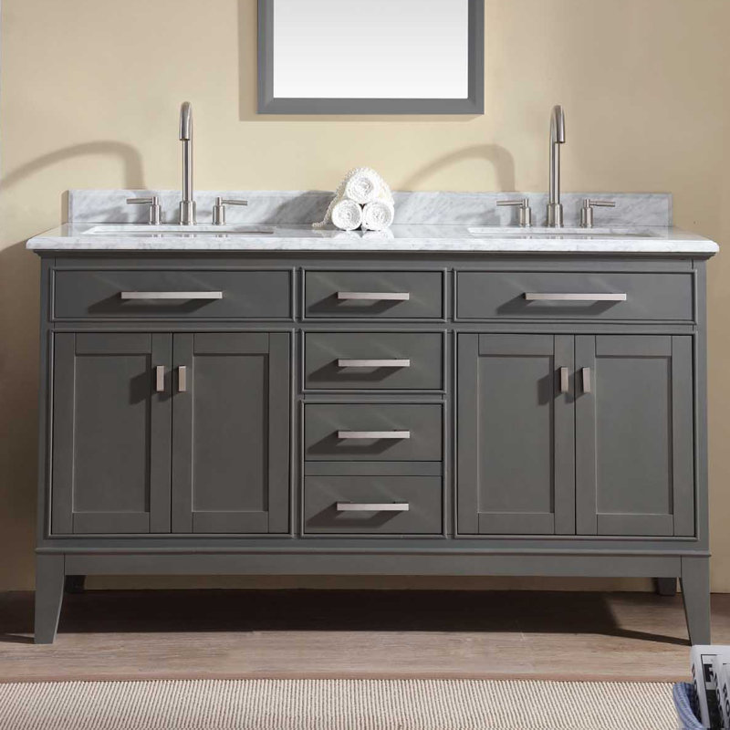 Bathroom Vanities Set ari kitchen & bath danny 60" double bathroom vanity set & reviews Bathroom Vanities Set ari kitchen & bath danny 60" double bathroom vanity set & reviews