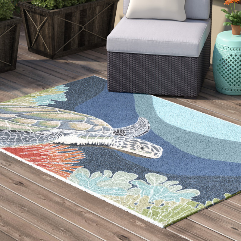 Highland Dunes Clowers Aal Blue Indoor Outdoor Area Rug Reviews Clowers Aal Blue Indoor Outdoor Area Rug