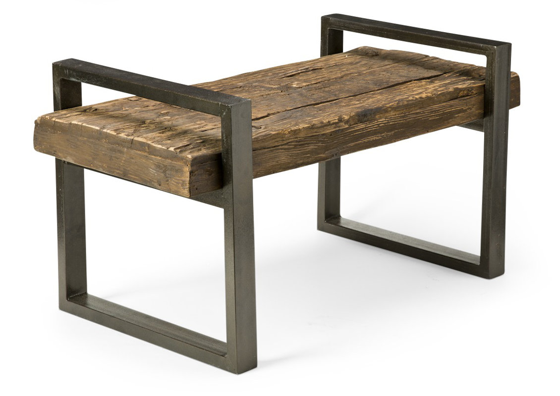 Plow & Hearth Reclaimed Wood And Iron Outdoor Garden Bench