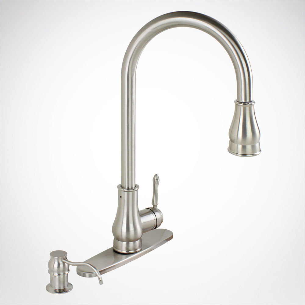 Kokols Single Handle Kitchen Sink Faucet with Swivel Spout Dispenser