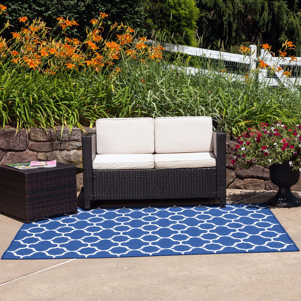 BudgeIndustries Winchester Royal Blue Indoor/Outdoor Area Rug & Reviews
