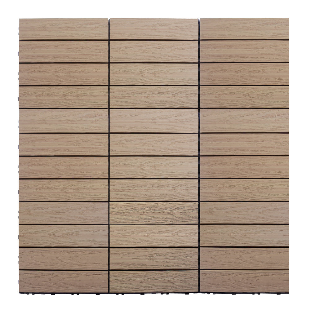 NewTechWood Naturale Composite 12" x 12" Interlocking Deck Tiles in Canadian Maple & Reviews