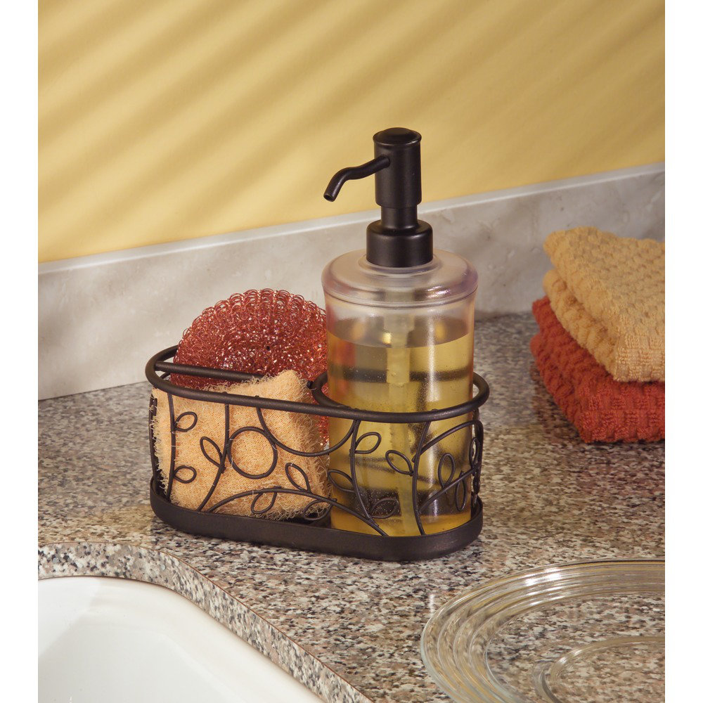 InterDesign Twigz Kitchen Countertop Soap Dispenser Pump, Sponge and