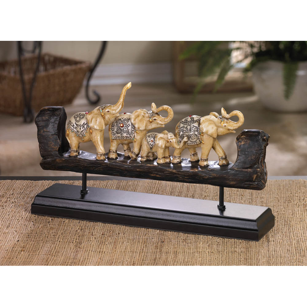 Zingz & Thingz Elephant Family Carved Decor Figurine & Reviews Wayfair