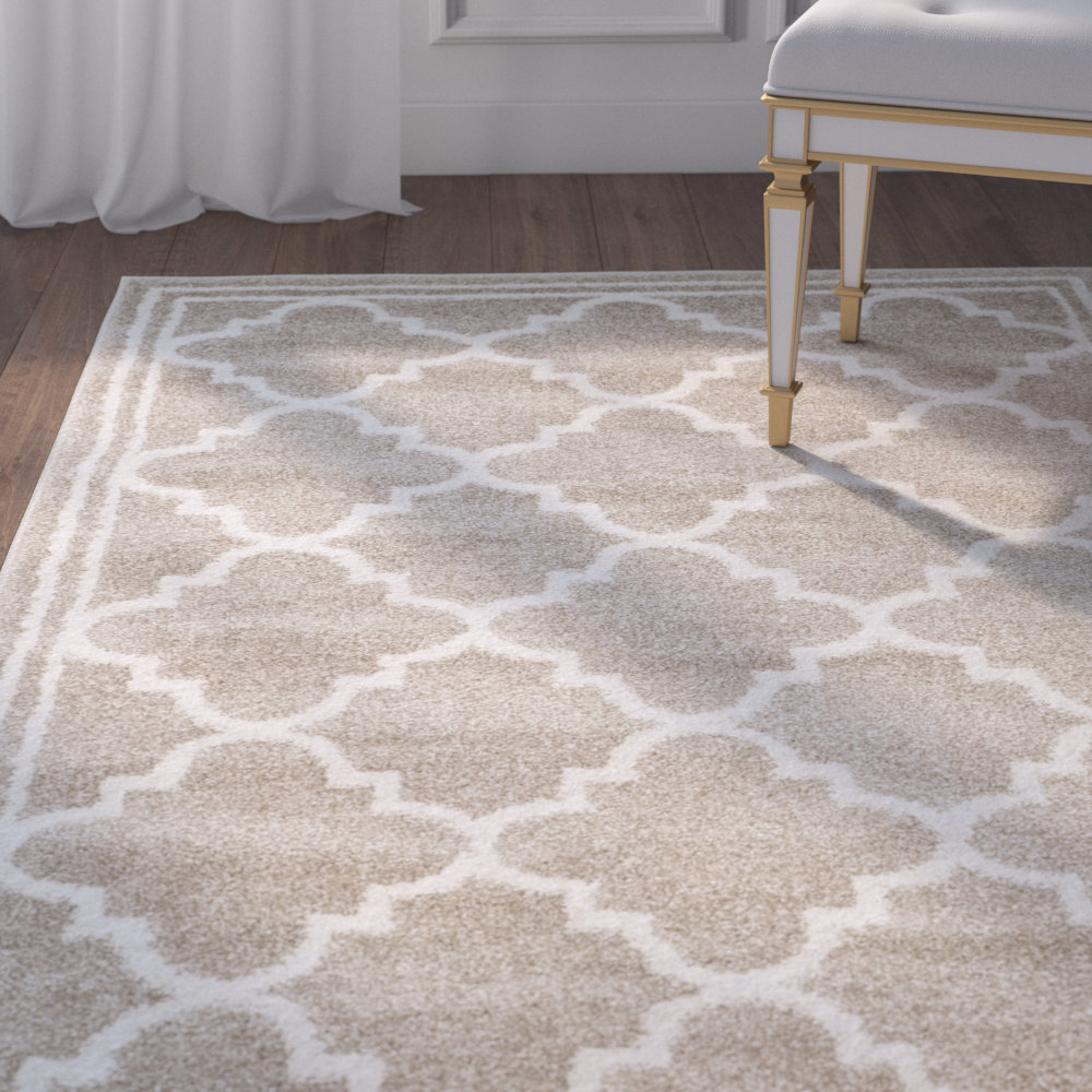 House of Hampton Levon White/Beige Area Rug & Reviews Wayfair