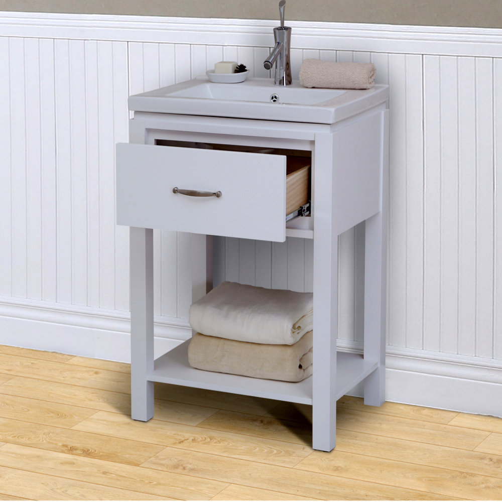InFurniture 24" Single Bathroom Vanity Set with Open Shelf Wayfair