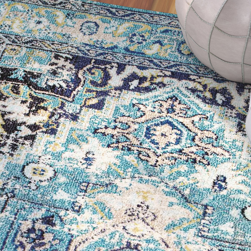 Bungalow Rose™ Medallion Blue Area Rug & Reviews Wayfair