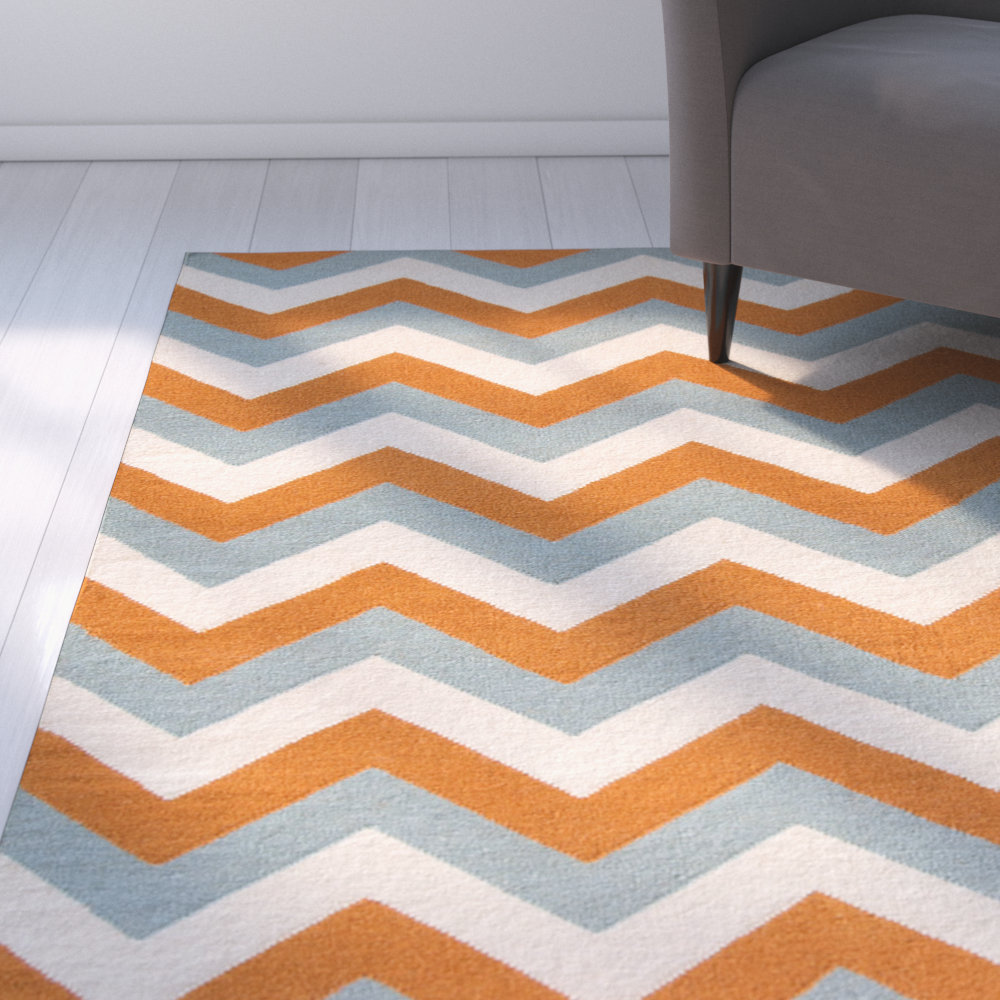 Latitude Run Lily Blue/Orange Area Rug & Reviews Wayfair