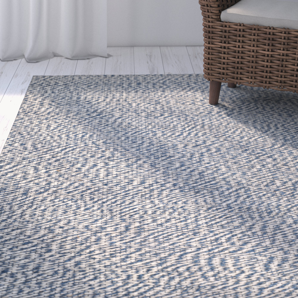 Beachcrest Home Norwalk Natural Fiber Blue/Ivory Indoor Area Rug