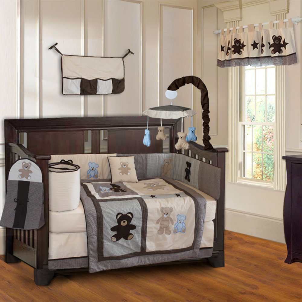 Babyfad Teddy Bear Baby 10 Piece Crib Bedding Set Reviews Wayfair Teddy Bear Baby 10 Piece Crib Bedding Set