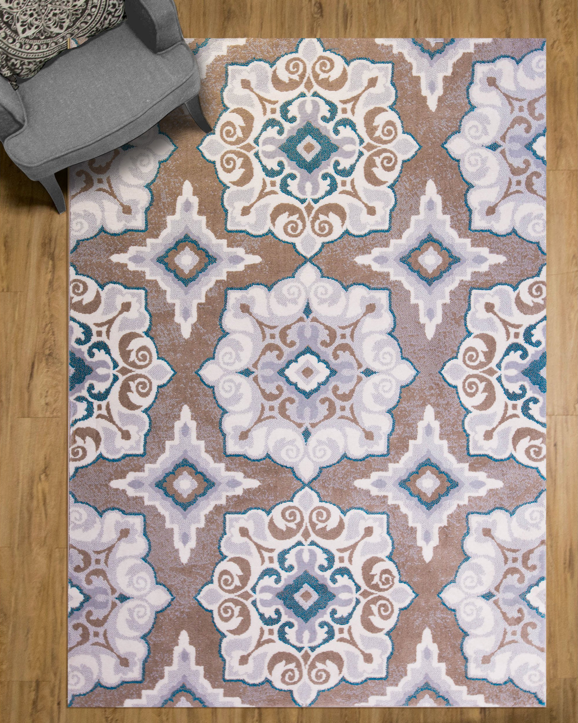 Andover Mills Natural Cerulean Blue Taupe Area Rug Reviews Wayfair