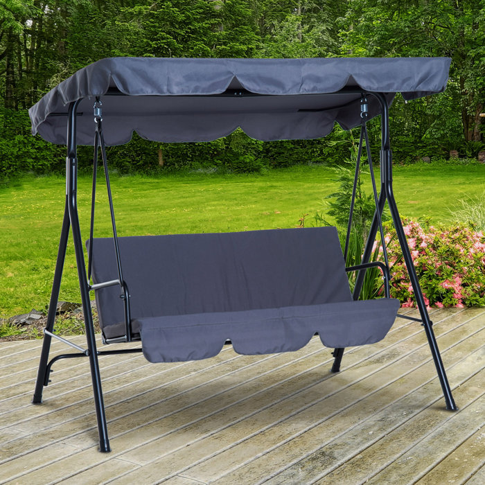 Higham Steel Fabric Outdoor Canopy Porch Swing Canopy