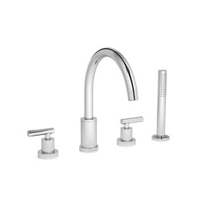 Sereno Double Handle Deck Mount Roman Tub Faucet with Hand Shower
