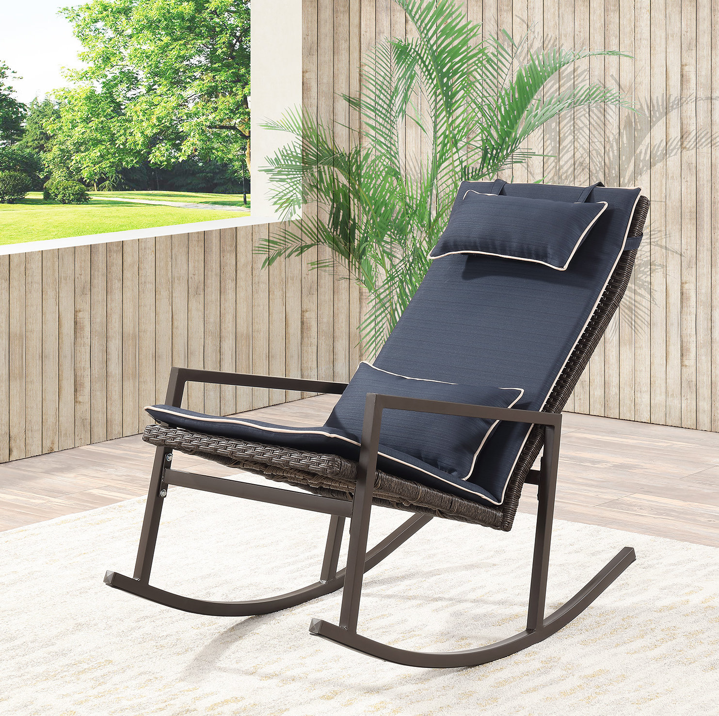 Longs Tides Tremberth Outdoor Rocking Chair With Cushion Longs Tides Tremberth Outdoor Rocking Chair With Cushion Reviews Wayfair