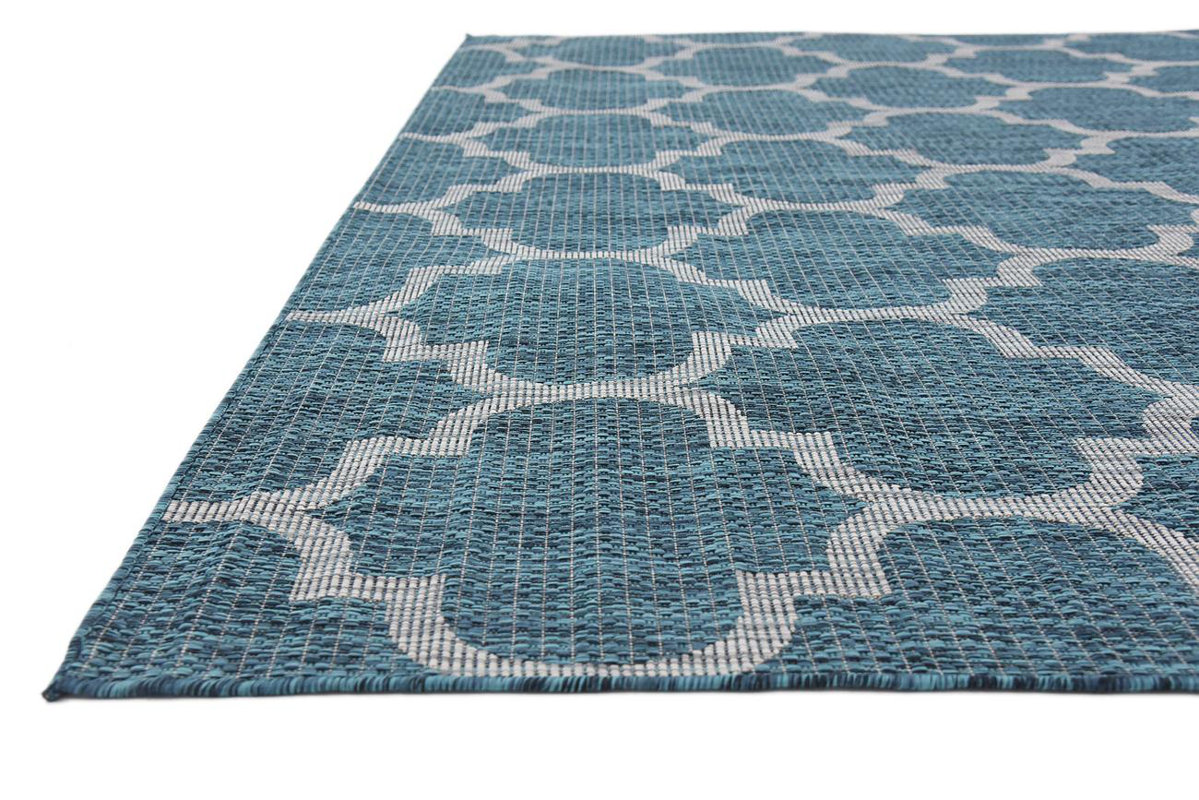 Charlton Home Enola Teal/Grey Outdoor Area Rug & Reviews Wayfair