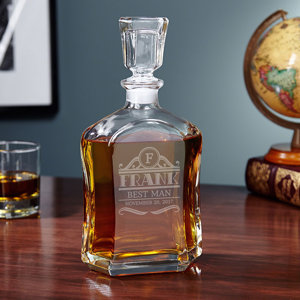 Rockefeller Engraved Argos 23 oz. Liquor Decanter