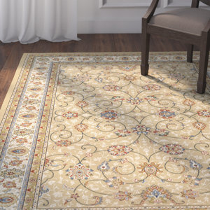 Attell Light Gold/Ivory Area Rug