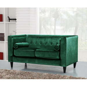 Roberta Velvet Chesterfield Loveseat