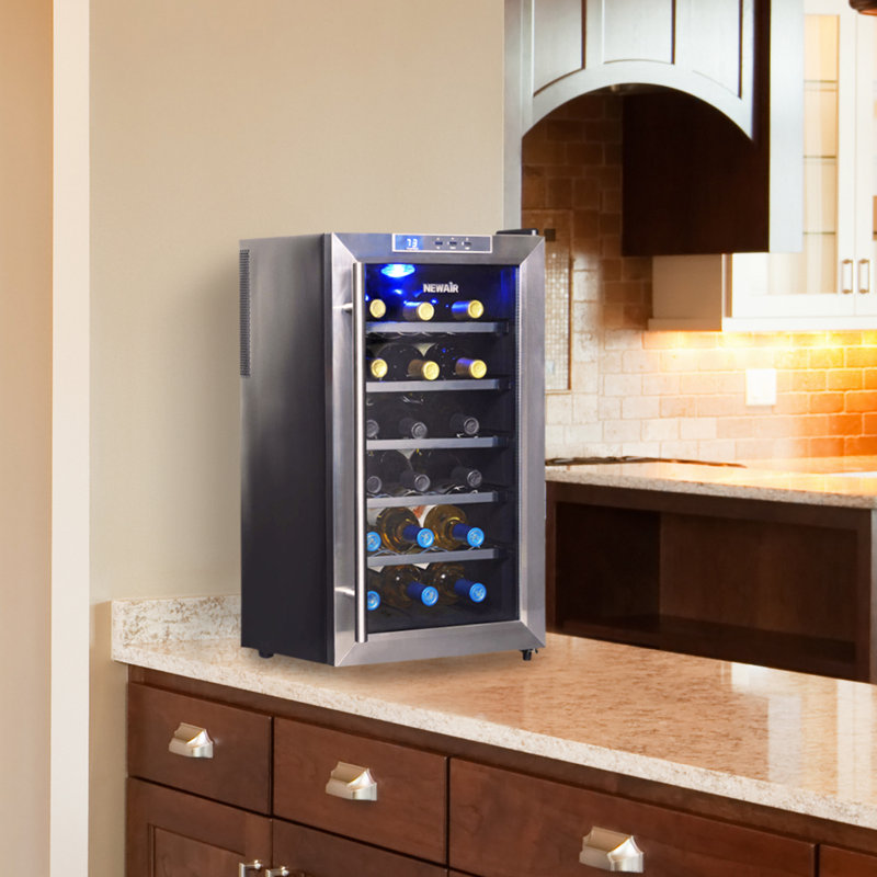 NewAir 18 Bottle Single Zone Freestanding Wine Cooler & Reviews Wayfair
