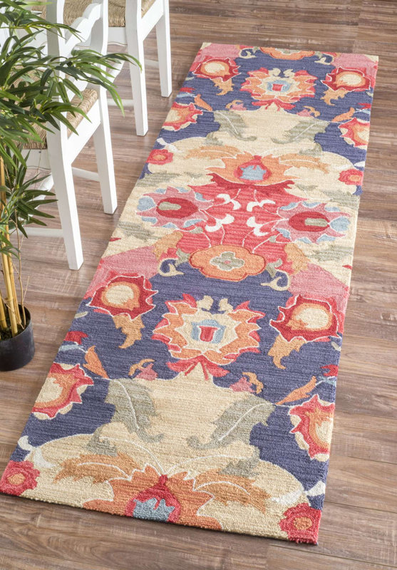 World Menagerie Maastricht Blue/Red Area Rug & Reviews Wayfair