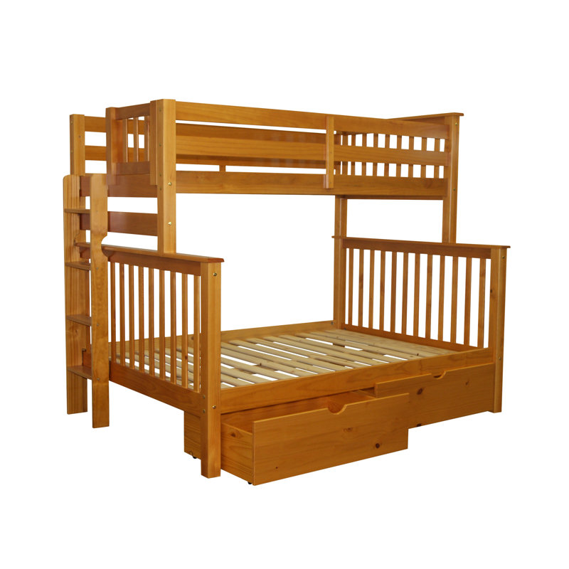Bedz King Mission Twin over Full Bunk Bed with Storage ...
