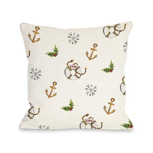 Nautical Xmas Throw Pillow