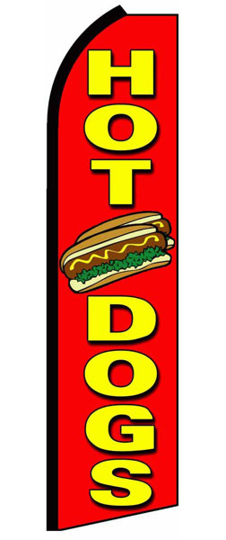 Hot Dogs Windless Standard Size Polyester Swooper Flag Sign Banner