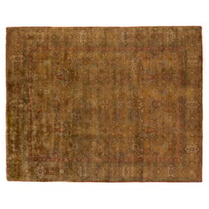 Traditional Hand-Knotted Wool Yellow/Orange Area Rug